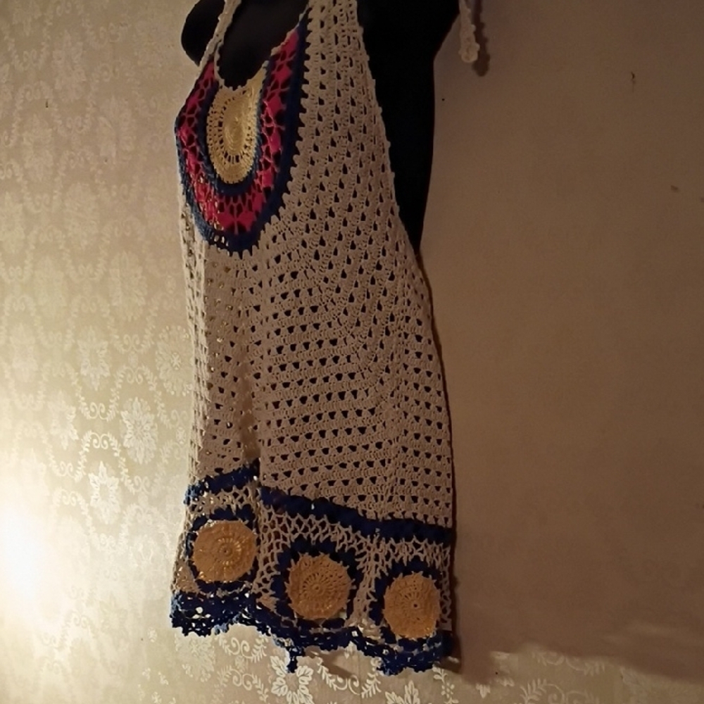 Bohemian Crochet Halter Top with Great Design. This Item Is Flawed. - Picture 3 of 9